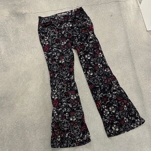 Floral Patterned Flare Pants